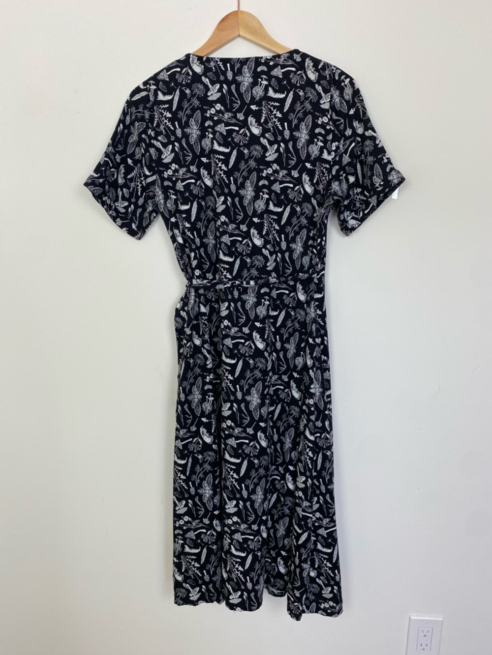 Disturbia Earth Magick black moths & mushrooms wrap midi dress 6 - Picture 10 of 15
